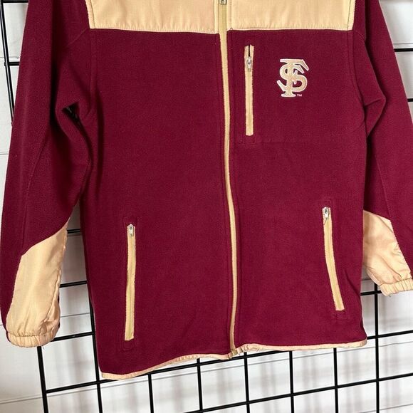 VTG Florida State FSU Fleece Full‎ Zip Jacket Boys M Garnett Gold Seminoles - Picture 5 of 12